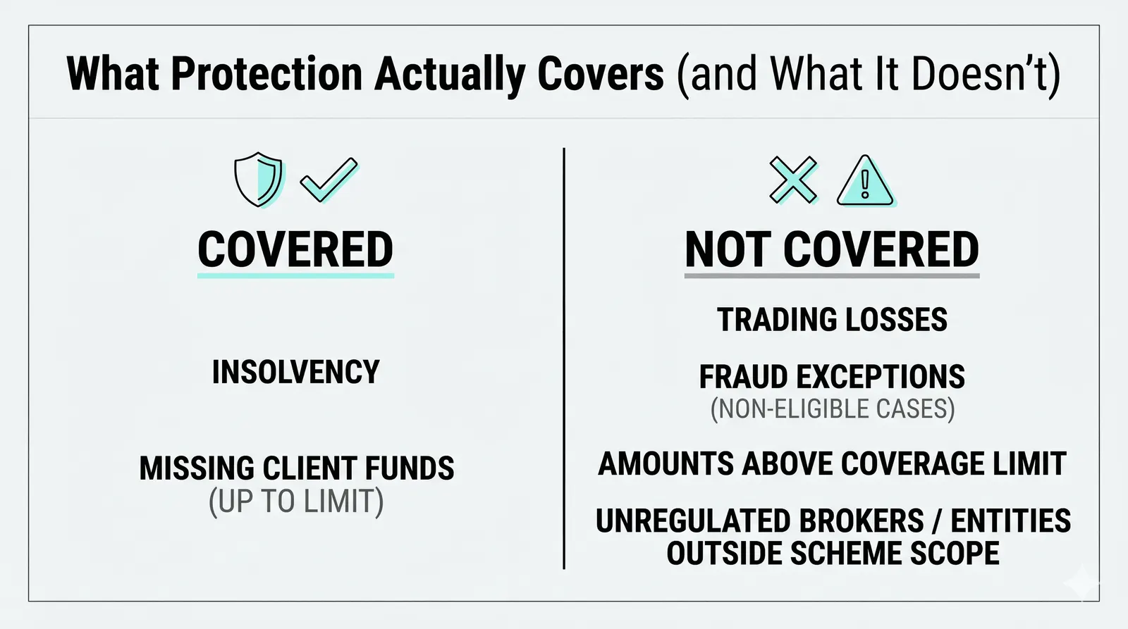 A compensation scheme paying eligible clients after a broker failure