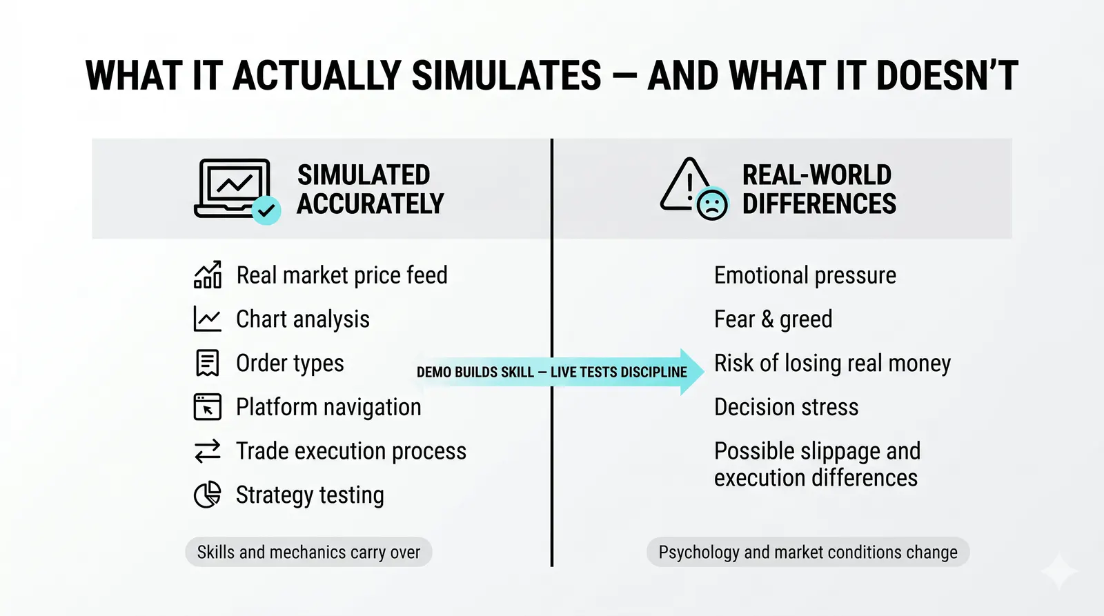Identical charts on demo and live screens, with different fill quality