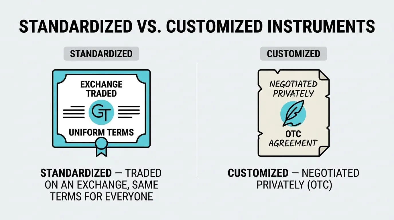 The same money taking three paths: shares, a bond, and a derivative contract