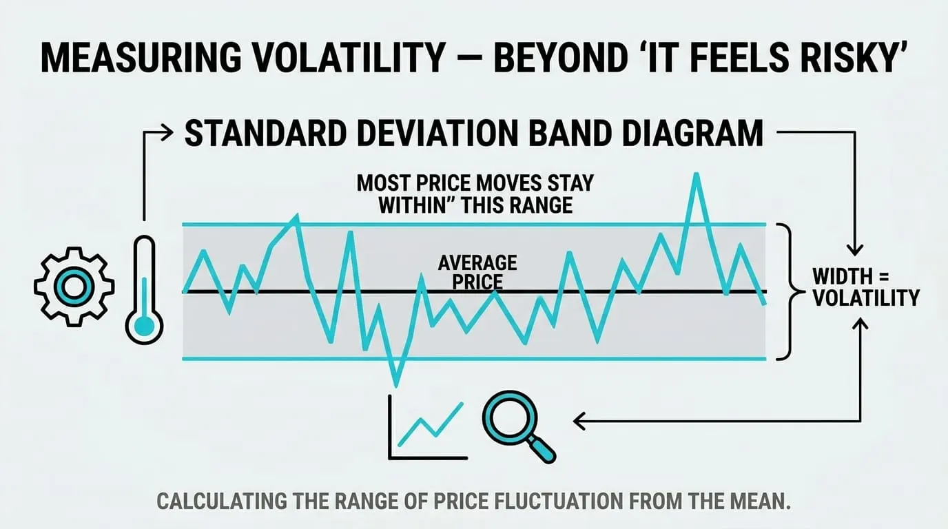 A volatility gauge rising as price swings widen
