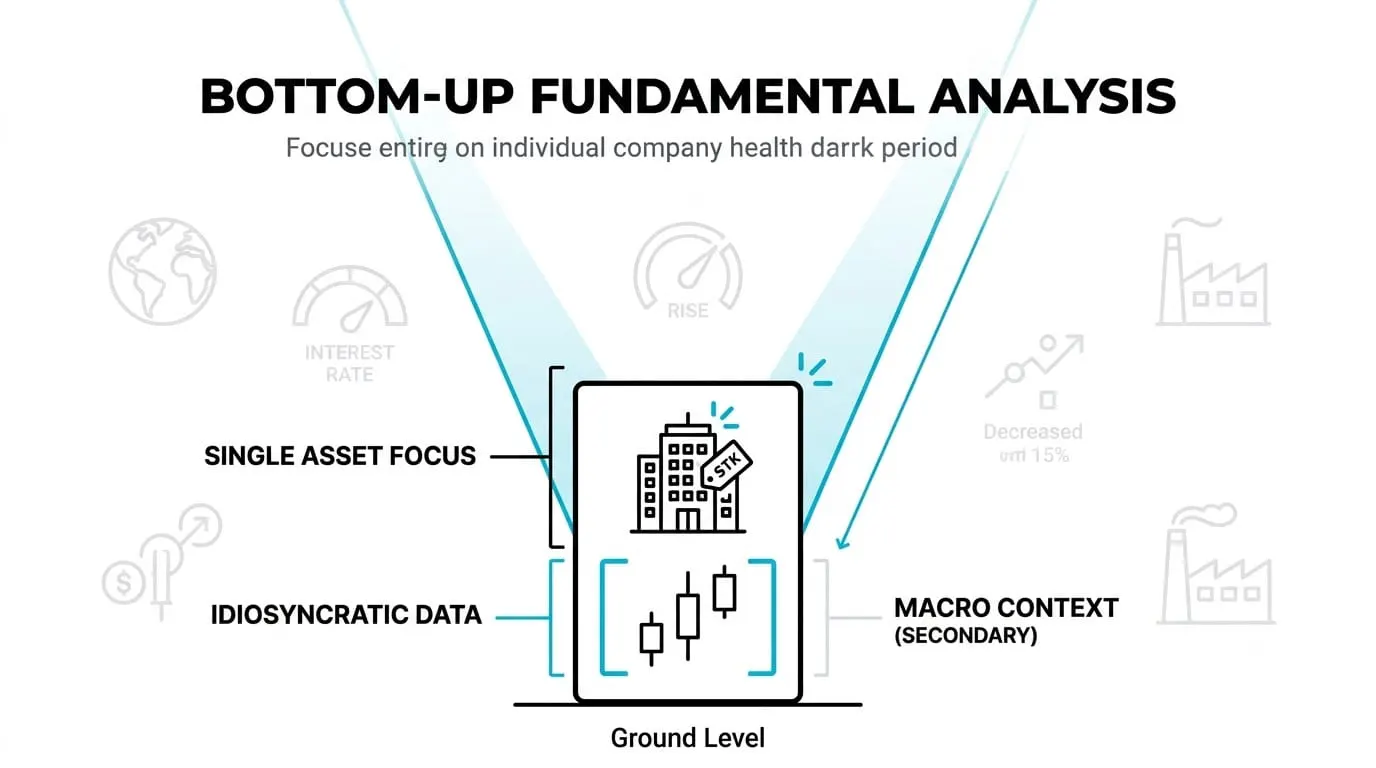Bottom-up fundamental analysis, from asset to global
