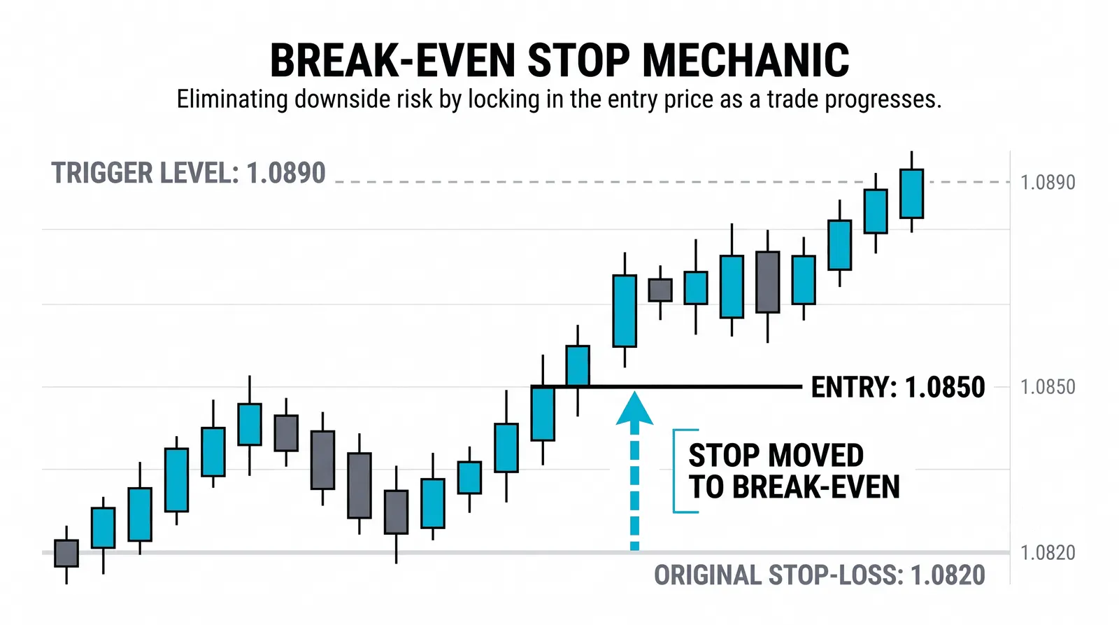 What moving the stop to break-even costs