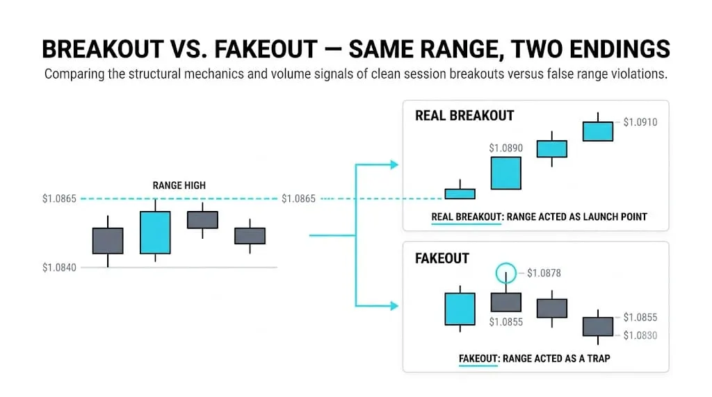 Trading the range: breakout versus fade