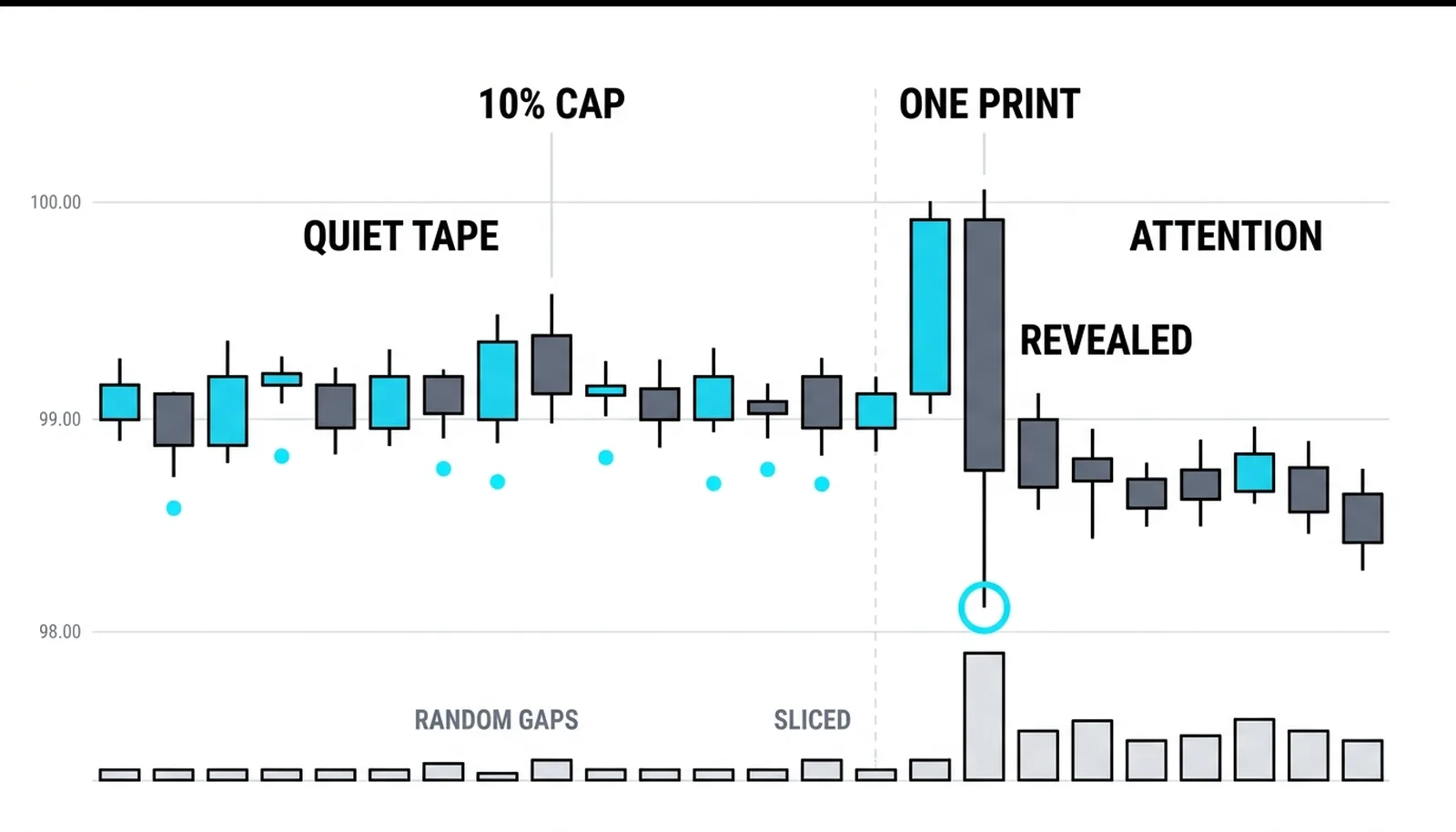 Teaching figure: feeding an order into the market in the Level 10 house illustration style