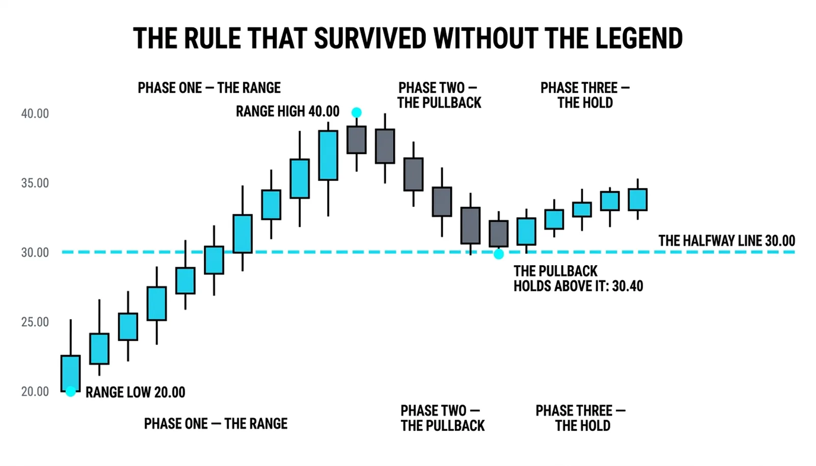 The range from 20.00 to 40.00 with the halfway line at 30.00 and the pullback holding above it